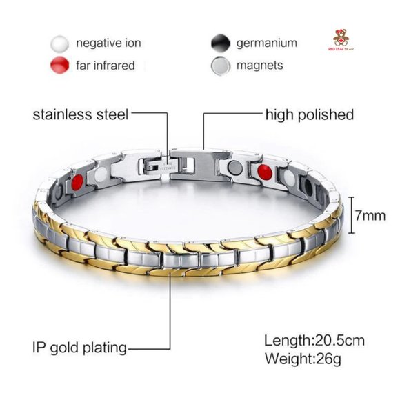 Stainless Steel IP Gold plated magnetic bracelet. - Picture 2 of 6